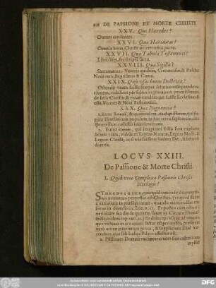 Locus XXIII. De Passione & Morte Christi.