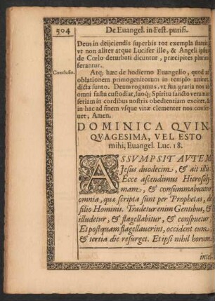 Dominica Quinquagesima, Vel Esto mihi, Evangel. Luc. 18.