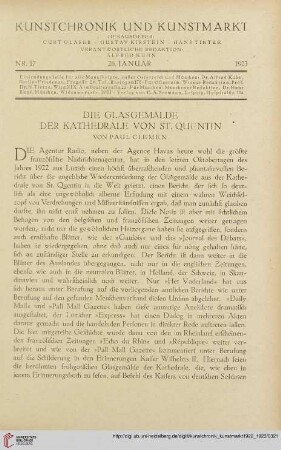 Neue Folge 34 = Jahrgang 58: Die Glasgemälde der Kathedrale von St. Quentin