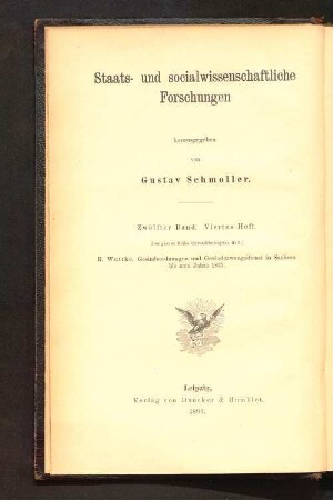 Gesindeordnungen und Gesindezwangsdienst in Sachsen bis zum Jahre 1835 : eine wirtschaftsgeschichtliche Studie