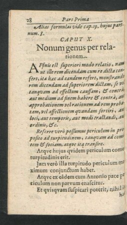 Caput X. Nonum genus per relationem.