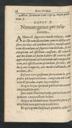 Caput X. Nonum genus per relationem.