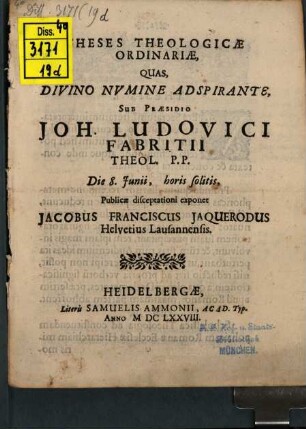 Theses theologicae ordinariae