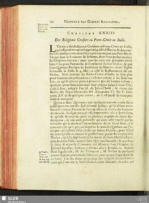 Chapitre XXXIII. De Religieux Croisiers ou Porte-Croix en Italie
