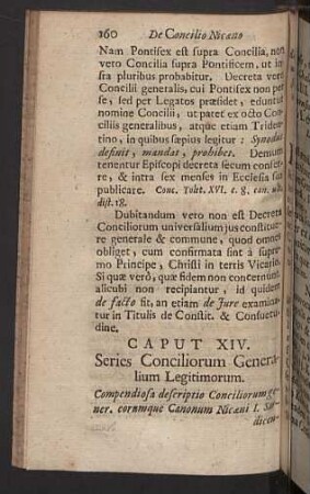 Caput XIV. Series Conciliorum Generalium Legitimorum.