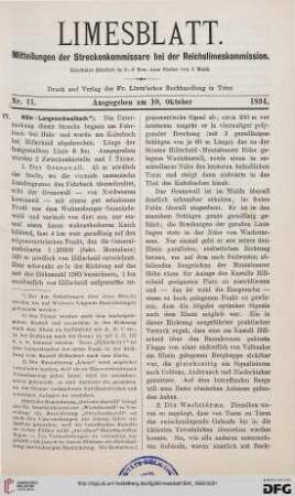 Nr. 11 (10. Oktober 1894)