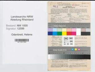 Entnazifizierung Helene Odenbreit, geb. 19.07.1900 (Buchhalterin)