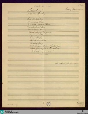 Liebesbrief - Mus. Hs. 1325 : Coro maschile; A