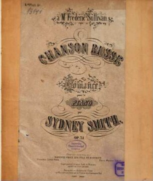 Chanson russe : romance ; pour le piano ; op. 31