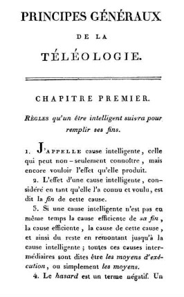Principes généraux de la téléologie.
