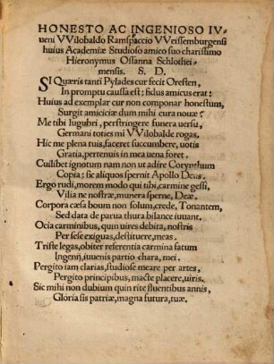 Epicedion Honesti Ac Prudentissimi Viri Georgii Frumanni Senatoris Weissembergensis nati anno Virginei partus 1521, defuncti vero anno 1552