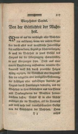 Vierzehndes Capitel. Von der Göttlichkeit der Wahrheit