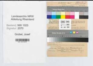 Entnazifizierung Josef Grobel , geb. 26.10.1891 (Manager)