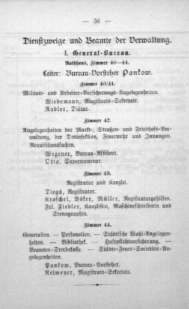 Dienstzweige und Beamte der Verwaltung