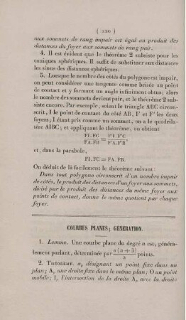 Courbes planes; génération.
