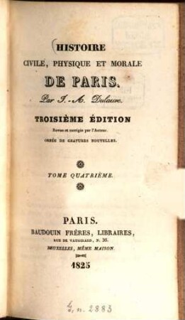 Histoire civile, physique et morale de Paris. 4