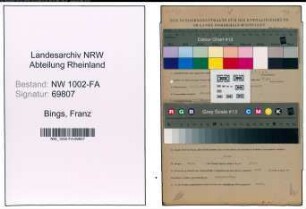 Entnazifizierung Franz Bings, geb. 24.11.1897 (Baecker)