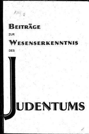 Beiträge zur Wesenserkenntnis des Judentums / von Max Beermann