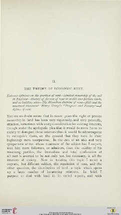 II. The theory of economic rent