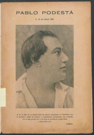 [Fotografía de] Pablo Podestá : 25 de Abril 1923