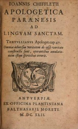 Apologetica paraenesis ad linguam sanctam