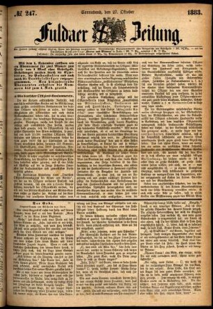 Ausgabe vom Samstag, den 27. Oktober 1883.