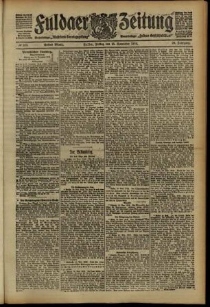 Erste Ausgabe vom Freitag, den 15. November 1912.