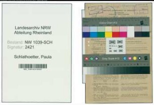 Entnazifizierung Paula Schlathoetter , geb. 07.07.1903 (Studienraetin)