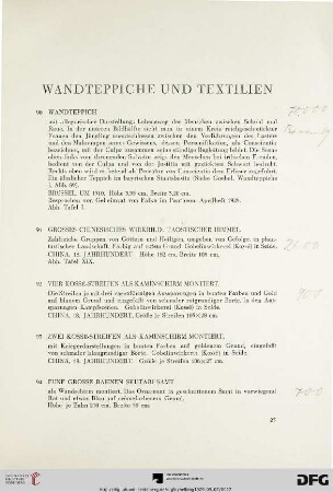 Wandteppiche und Textilien (Nr. 90-94)