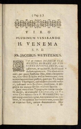 3-5, Quod ad examen DUARUM CLEMENTIS ROMANI AD VIRGINES EPISTOLARUM, a me editarum ...