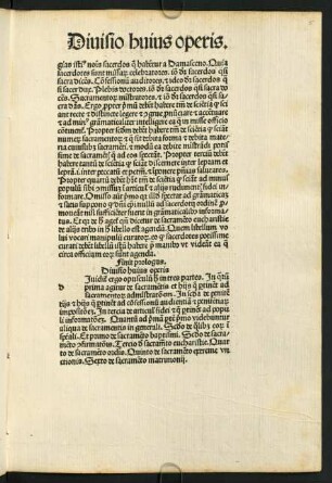 Diuisio huius operis