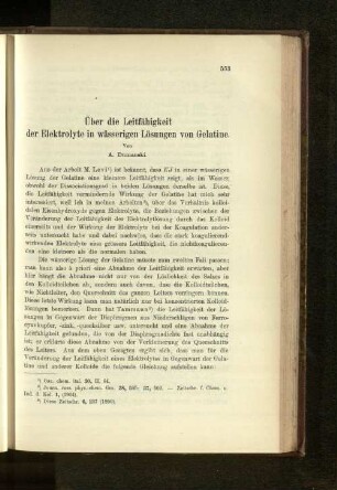 Über die Leitfähigkeit der Elektrolyte in wässerigen Lösungen von Gelatine.
