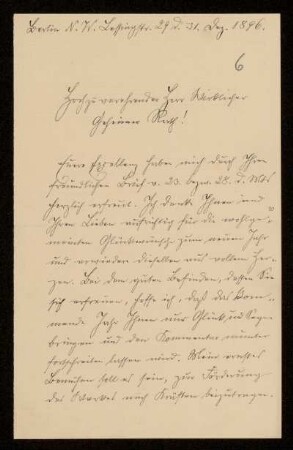 6: Brief von Alexander Achilles an Gottlieb Planck, Berlin, 31.12.1896