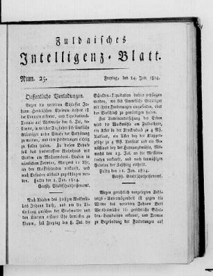 Num. 25, Ausgabe vom 24. Jun. 1814