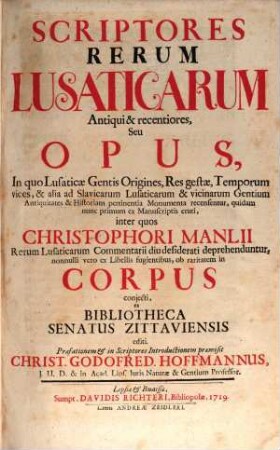 Scriptores rerum lusaticarum, 1