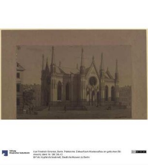 Berlin. Petrikirche. Entwurf zum Wiederaufbau im gotischen Stil. Ansicht