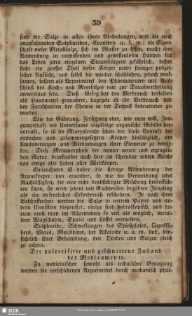 Der pulverisirte und geschnittene Zustand der Medicamente