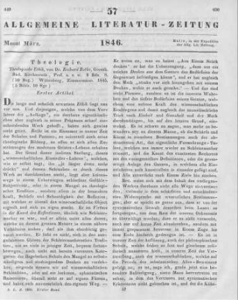 Rothe, R.: Theologische Ethik. Bd. 1-2. Wittenberg: Zimmermann 1845