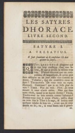 Les Satyres D'Horace. Livre Second.