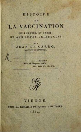 Histoire de la Vaccination en Turquie, en Grèce ...