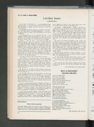Un nu noch ' beten Platt: Leviten lesen