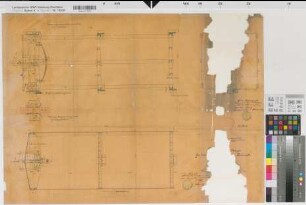 Lindenhorst (Dortmund) Zeche Fürst Hardenberg Förderkorb 1879 1 : 10 58 x 80 Zeichnung Oberbergamt Dortmund