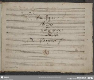 Salve regina - Mus.3005-D-12a : A, strings, bc - f; PayP 76