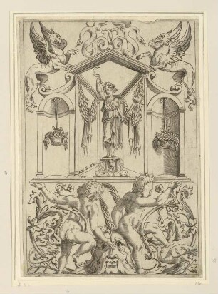 Groteske mit Tempel, Ceres und Greifen