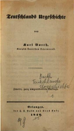 Teutschlands Urgeschichte, [1]