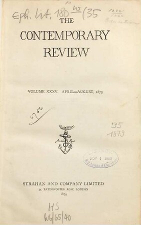 Contemporary review. 35. 1879