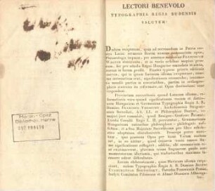 Lectori benevolo
