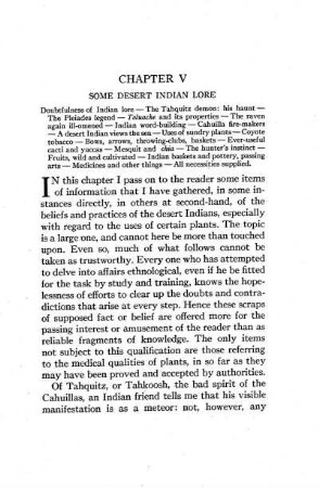 V. Some Desert Indian Lore