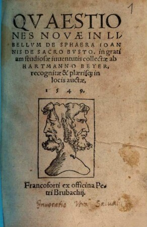 Quaestiones novae in libellum de sphaera Ioannis de Sacro Busto