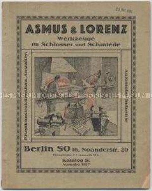 Werkzeuge für Schlosser und Schmiede / Eisenkonstruktionsbau-Anstalten / Automobil-Industrie / Katalog S.